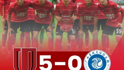 中乙联赛第19轮，成都蓉城B队5-0击败广西蓝航